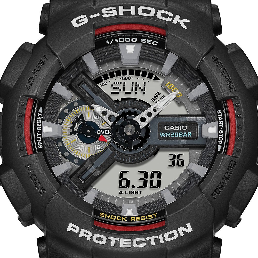 CASIO 卡西歐 G-SHOCK 經典配色雙顯手錶 GA-110RL-1A, , large