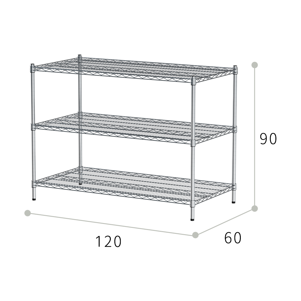 【Y HOUSE】120x60x90 cm heavy-duty three-layer iron rack heavy-duty rack heavy-duty iron rack, , large