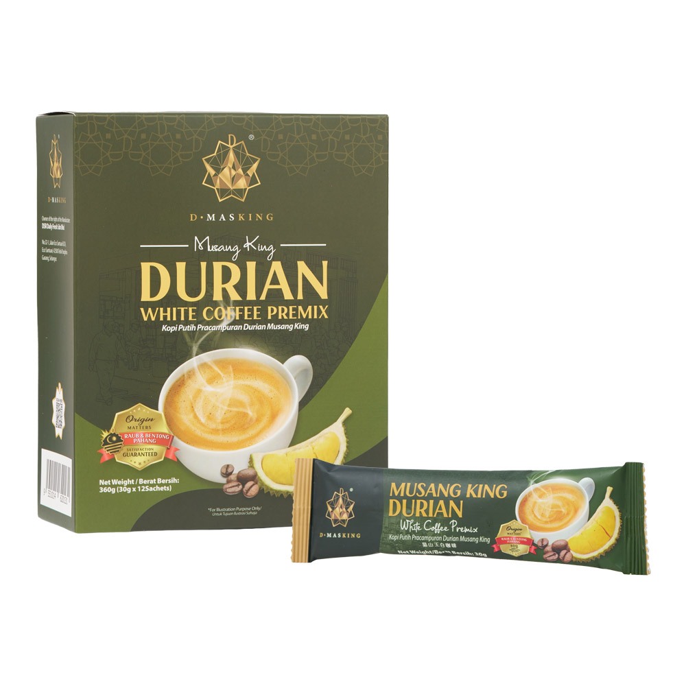 【榴槤大哥 D.MasKing】貓山王榴槤白咖啡 (一盒12入) x8, , large