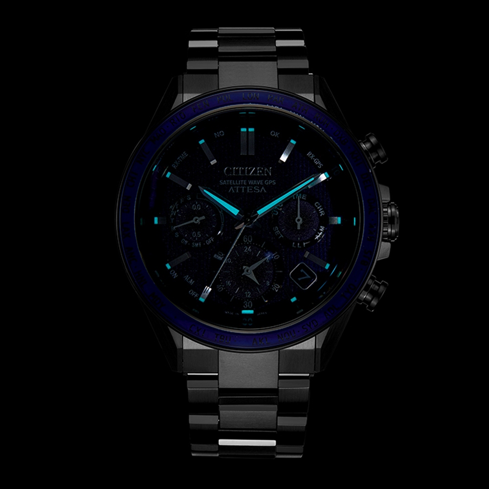 CITIZEN 星辰 韋禮安廣告款 紺星 限量 鈦 GPS衛星對時光動計時手錶 CC4059-64L, , large