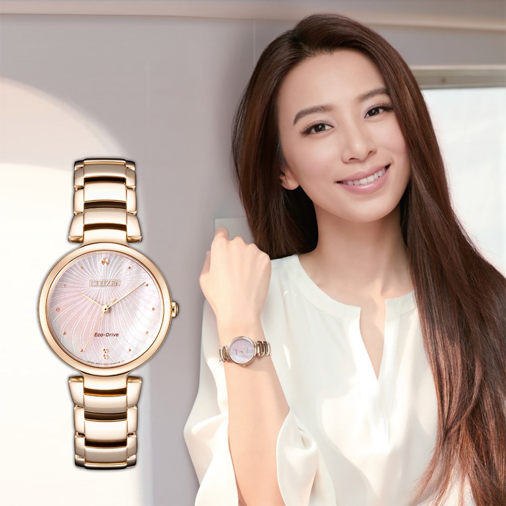 CITIZEN 星辰 L系列廣告款光動能海浪女錶 EM0853-81Y, , large