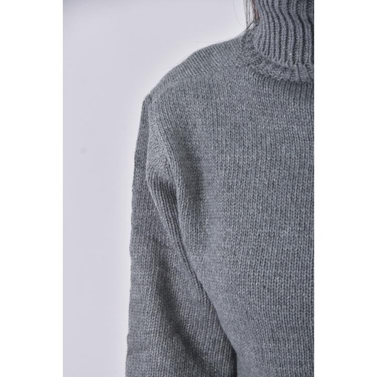 (M) 質感針織高領灰色洋裝二手衣, , large