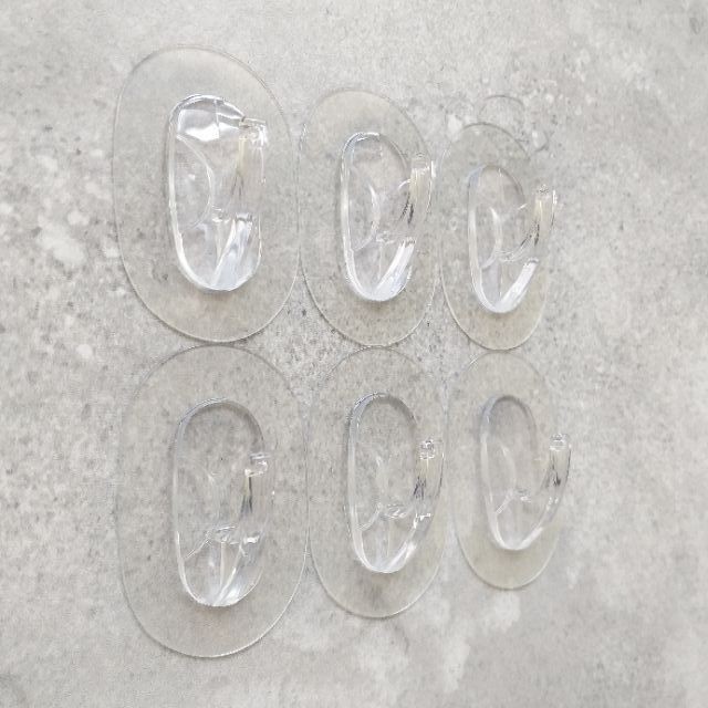 [Beargood sticker] Oval Medium Adhesive Hooks (Set of 4), , large