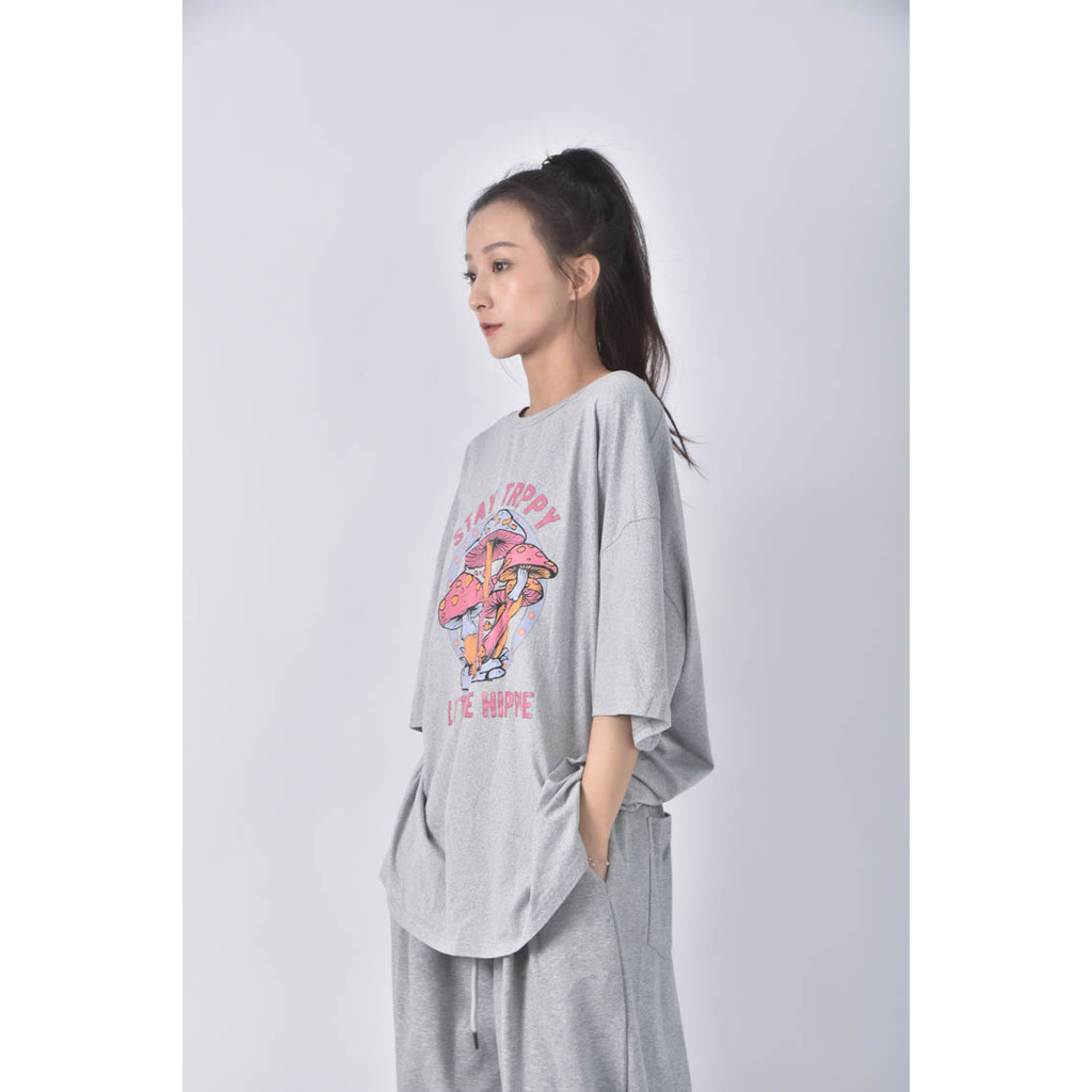 (F) 大圖灰色短袖上衣二手衣, , large