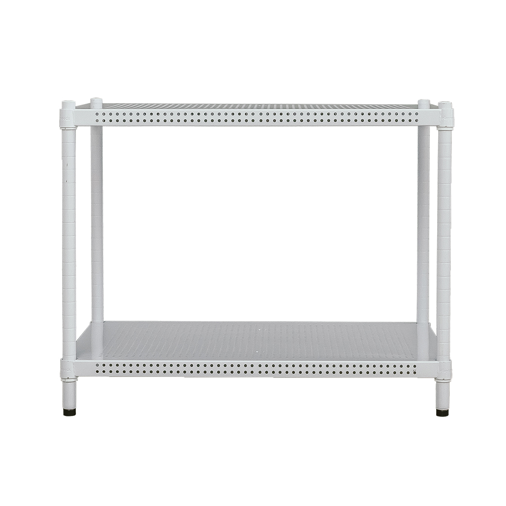 【Y HOUSE】75x45x60公分 沖孔板兩層架 洞洞板層架 鐵架 -烤漆白, , large