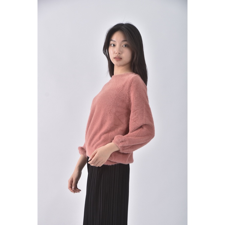 (M) michel klein毛毛粉色長袖上衣二手衣, , large