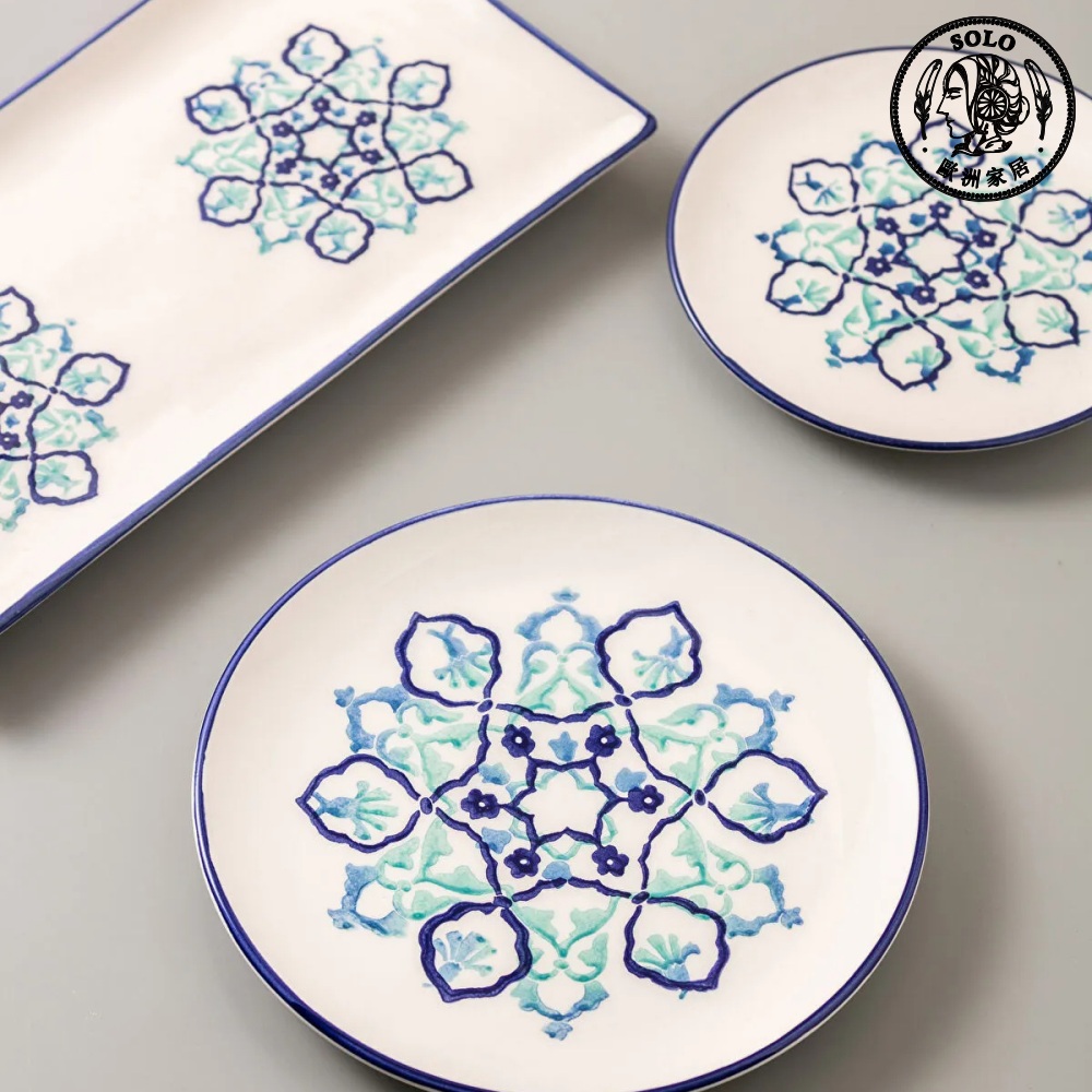 【SOLO歐洲家居】LCW Home 土耳其製 20cm 土耳其風花紋圓盤 餐盤 點心盤, , large