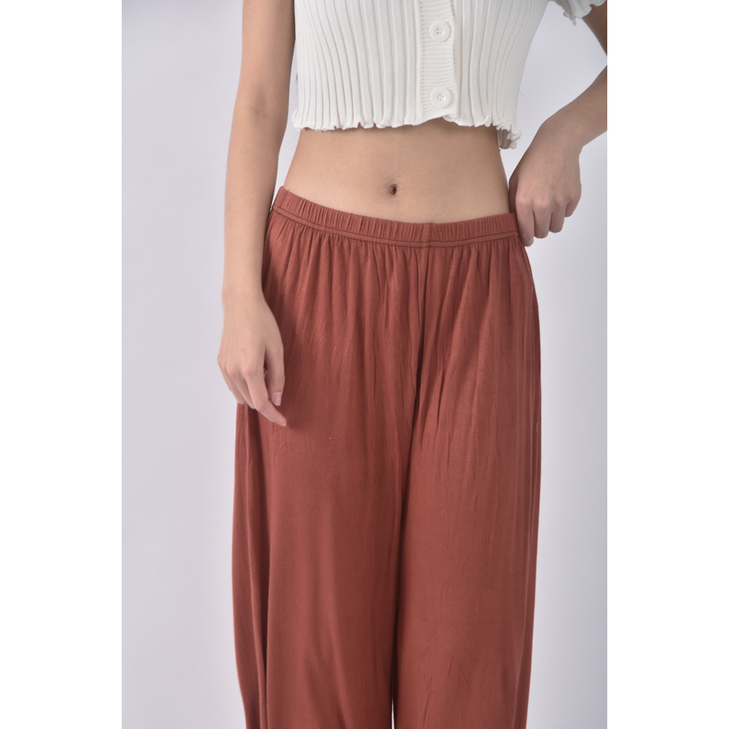 (S) 高腰寬鬆棕色長褲二手衣, , large