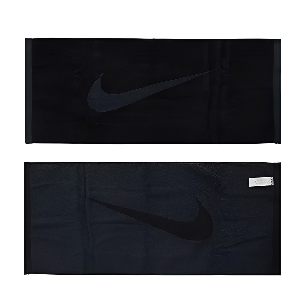 NIKE 運動毛巾 80x35cm 紙盒裝 登山 居家 健身 訓練 慢跑 游泳 籃球 戶外 運動 純棉 吸水佳 柔軟 黑, , large