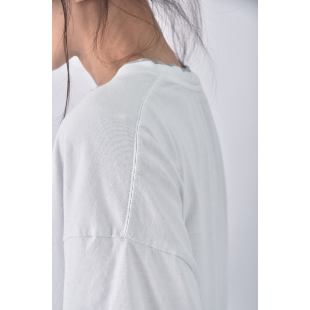 (2XL) fifty percent質感假兩件白色短袖上衣二手衣, , large
