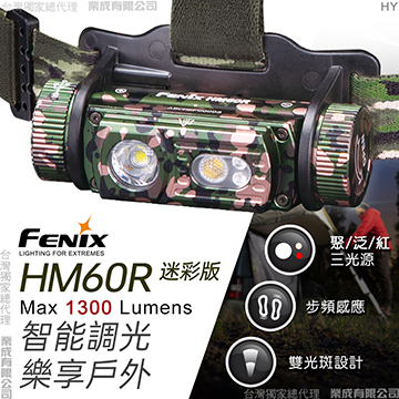 [FENIX] 三光源智能調光戶外頭燈-迷彩版 headlamp/HM60R, , large