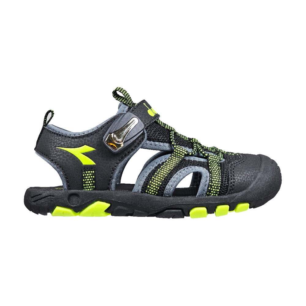 DIADORA迪亞多那 大童護趾運動涼鞋 機能涼鞋 童鞋 魔鬼氈 磁扣 透氣 彈性 減震 吸衝 柔軟 耐磨 止滑 黑 藍, , large