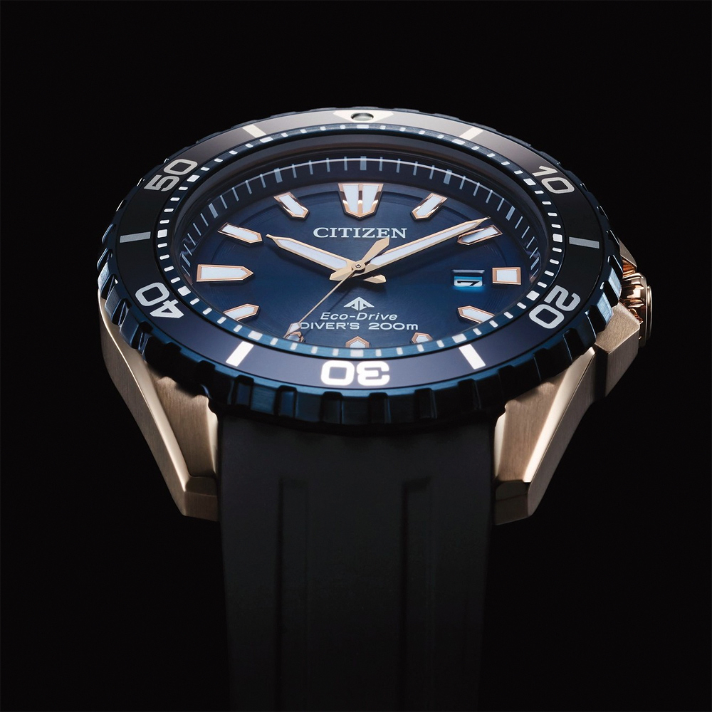 CITIZEN 星辰 PROMASTER MARINE 光動能200米潛水錶-黑x藍 BN0196-01L, , large