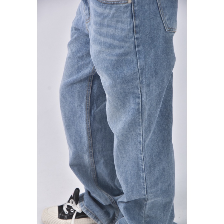 (L) by gentle b韓牌高腰丹寧牛仔質感藍色長褲二手衣, , large