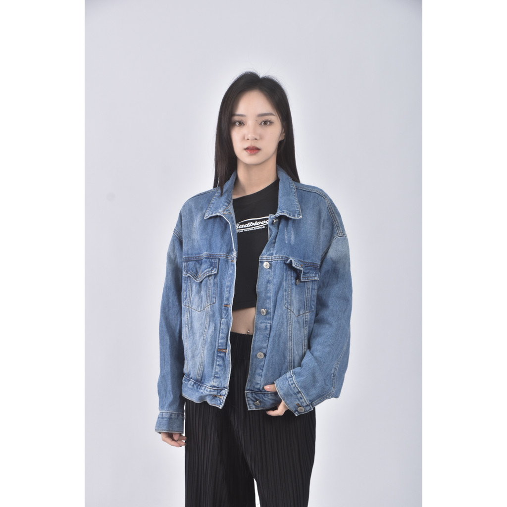 (XL) anirek質感丹寧牛仔棉質純棉藍色外套二手衣, , large