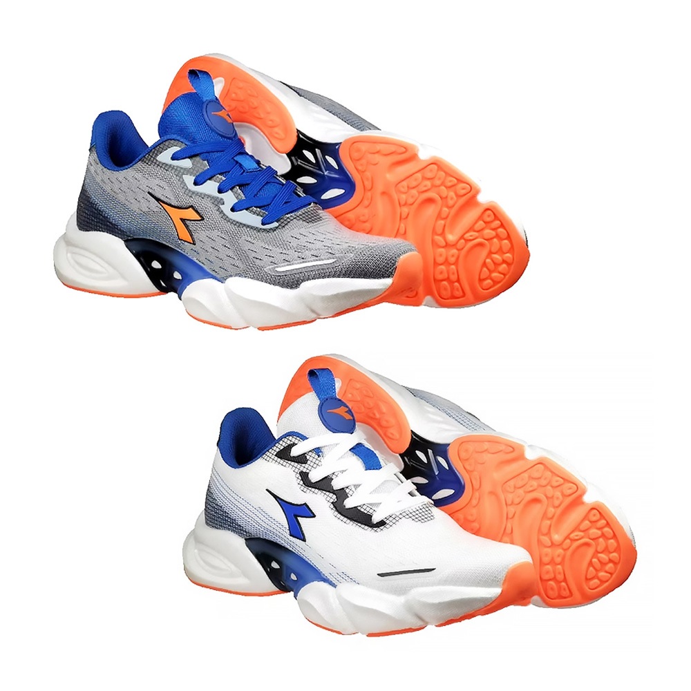 DIADORA迪亞多那 專業避震慢跑鞋 男運動鞋 男鞋 寬楦 輕量 透氣 Q彈 耐用 吸震 回彈 足弓支撐 灰藍 白藍