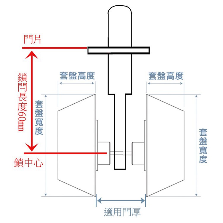 輔助鎖 加安牌 青銅(金色)D272 房門鎖 裝置距離60mm 門厚35~45mm 一般鑰匙, , large