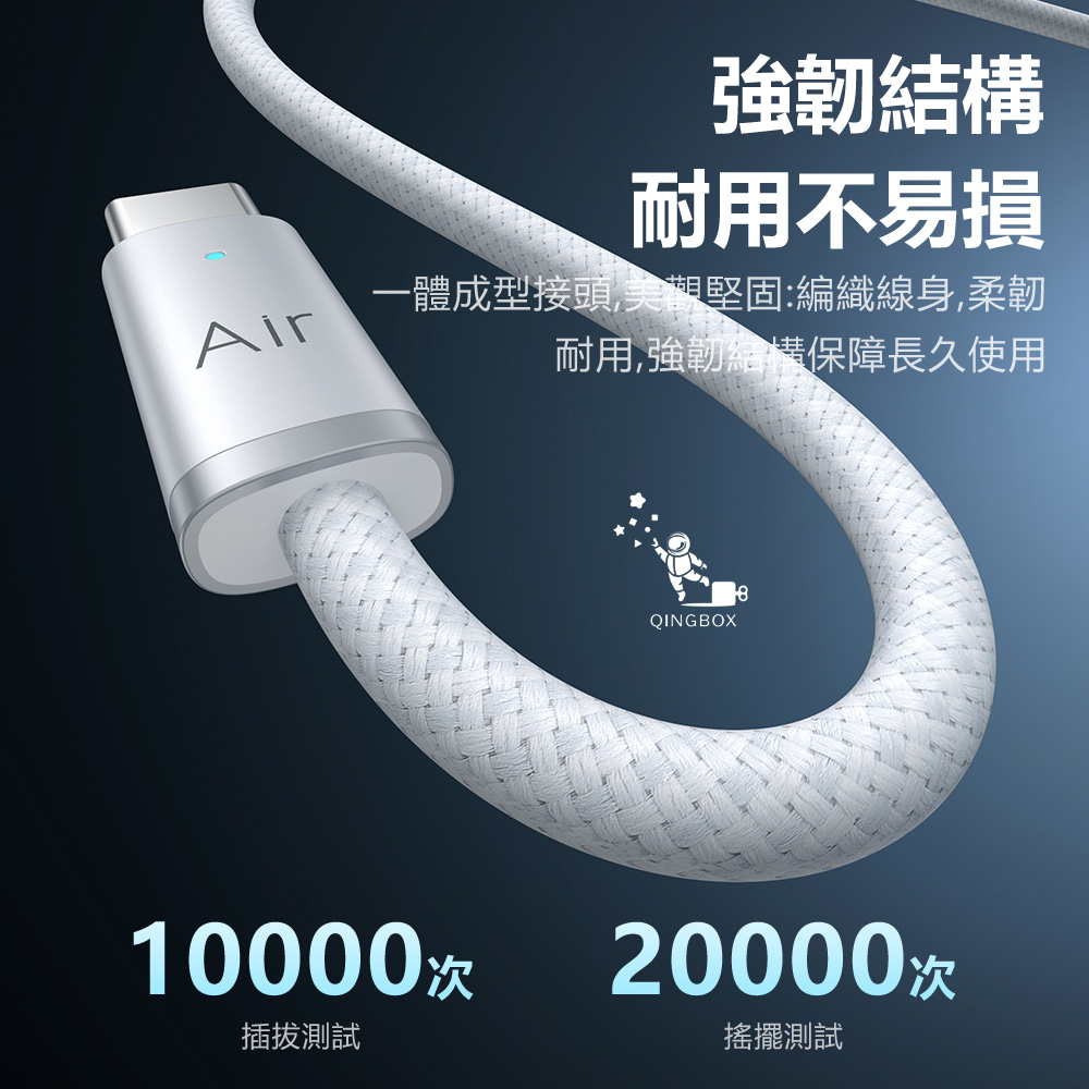 Mcdodo Cab Luma 240W USB-C to USB-C Air Cable 1.8m White, , large