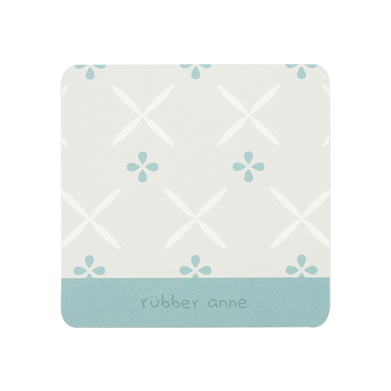 【Monster】 Soft Diatomaceous Earth Absorbent Coaster &ndash; Floral Tile Series (10x10cm) &ndash; Blue-Green Tile Memories