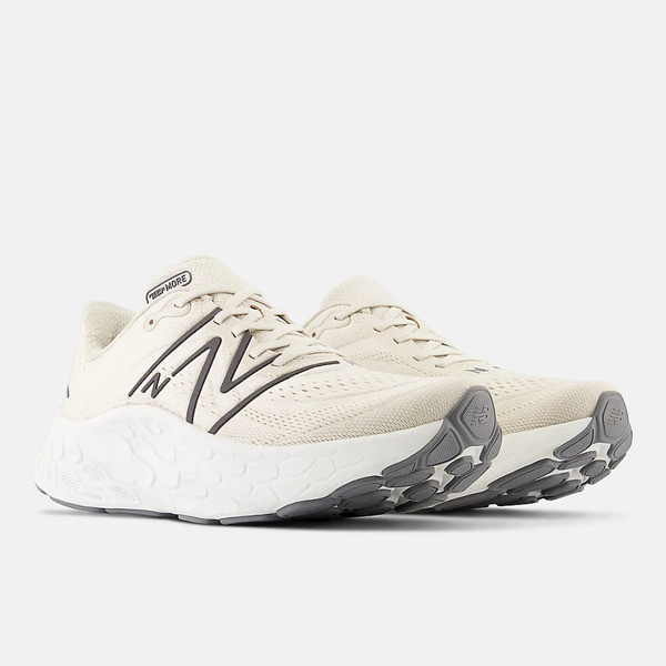 New Balance Fresh Foam X More V4 男 慢跑鞋 2E寬楦 厚底 米灰 [MMORHK4], , large