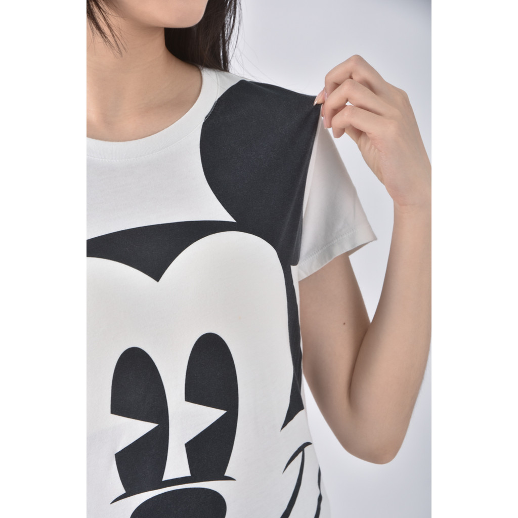 (M) lativ棉質純棉米奇白色短袖上衣二手衣, , large