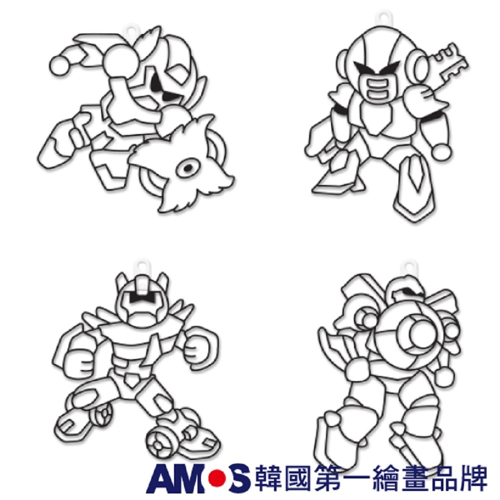 韓國AMOS 6色壓克力模型版DIY玻璃彩繪膠-SD款 兒童玻璃彩繪 兒童玩具 繪畫玩具 (台灣總代理公司貨), , large