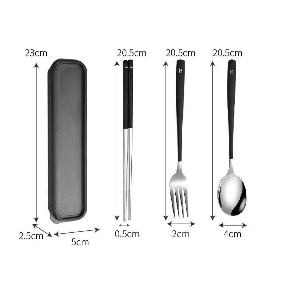 304不鏽鋼 不鏽鋼餐具組 環保餐具組【Ho覓好物】 筷勺組 無痕餐具 隨身餐具 筷子 湯匙 叉子 JP2622, , large