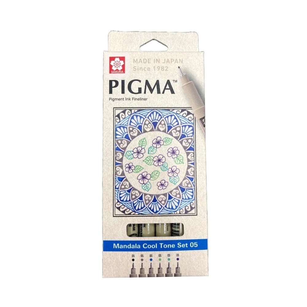 日本 SAKURA PIGMA筆格邁 代針筆套6入組-曼陀羅冷色 / 組 XSDK05-MD6B, , large