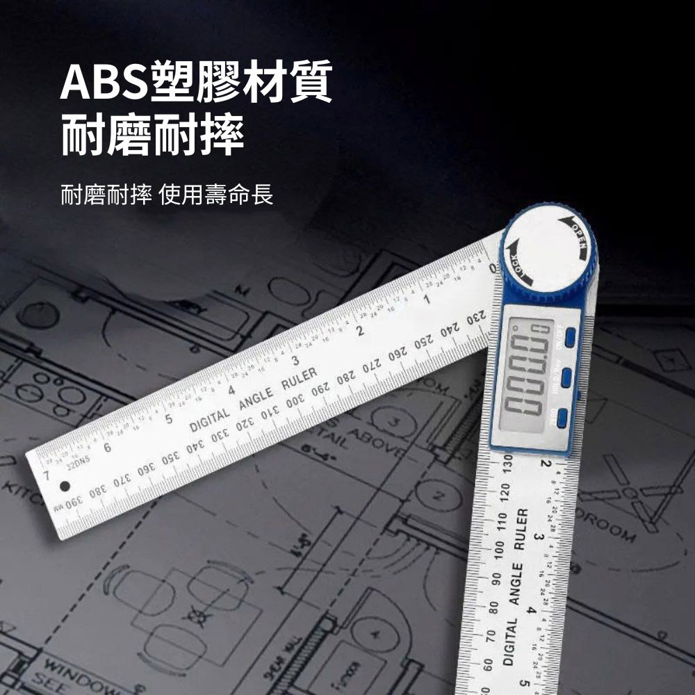 Digital angle ruler &ndash; white/black (plastic) 300mm, , large
