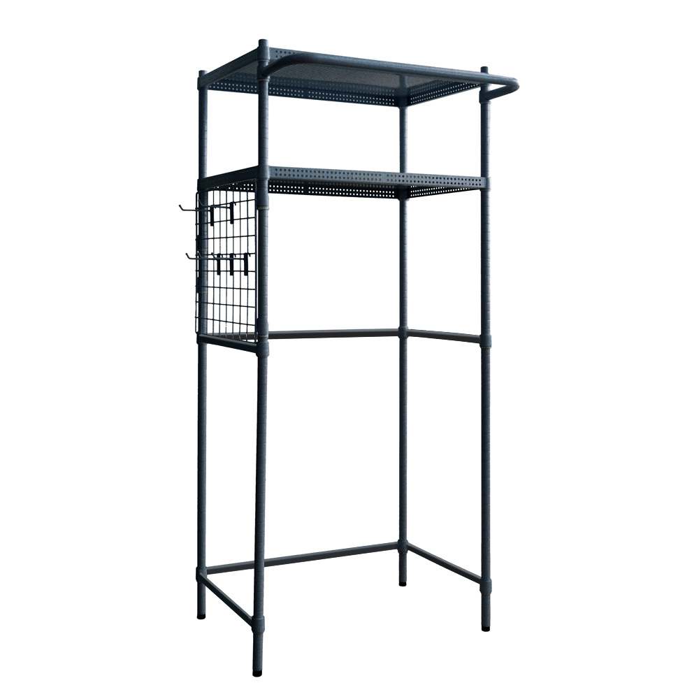 【Y HOUSE】Washing machine rack, refrigerator rack, storage rack, 75x45x165cm high, shelf, storage rack - black, , large