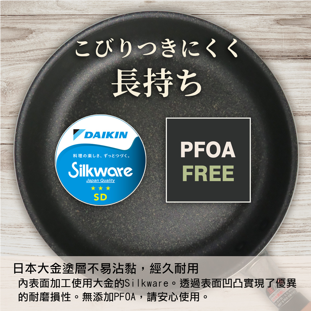 【日本北陸hokua】日本製極大金IH輕量級不沾平底鍋20cm(含蓋)不挑爐具/可用金屬鏟, , large