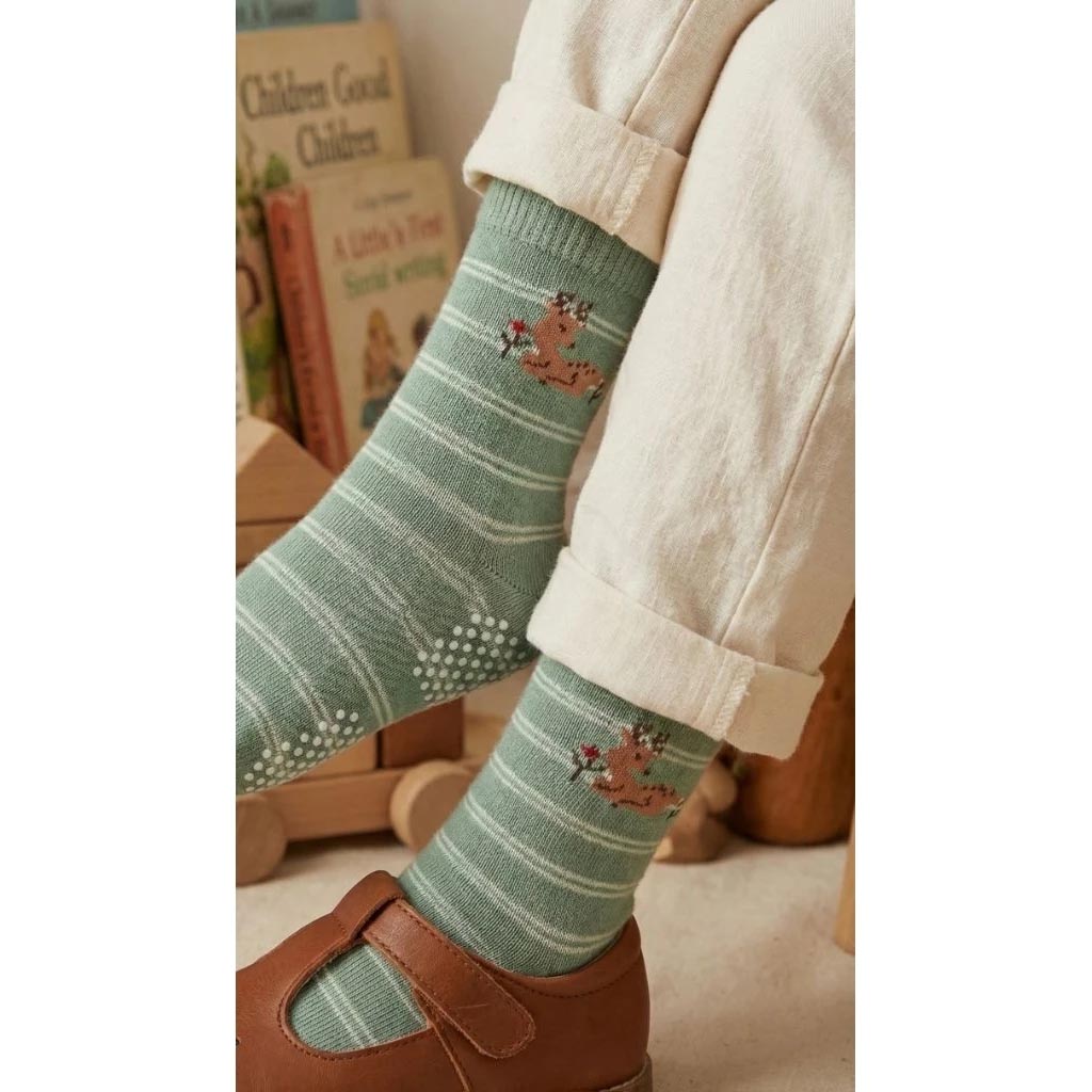 [Kaimei Cotton Industry] 10 pieces of random excellent pure cotton non-slip children's socks, forest cute pet style, animal children's socks, cartoon children's socks, cute socks, boys and girls socks, rabbit and small flowers, , large