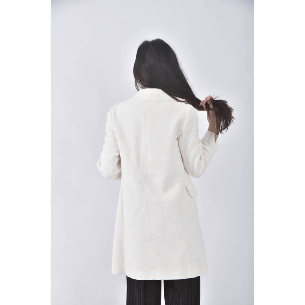 (XS（含）以下) tara jarmon領子白色外套二手衣, , large