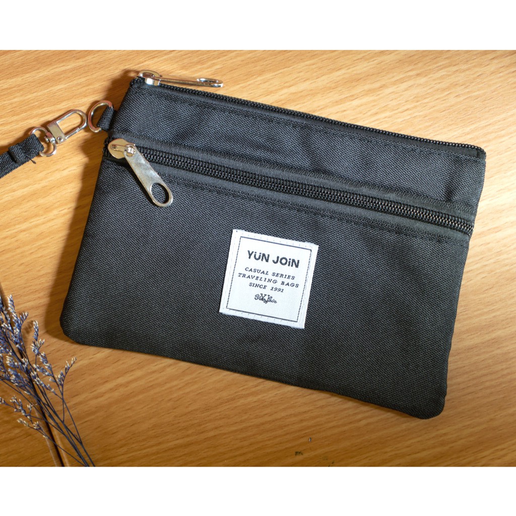 【YUN JOIN 】Travel 日系織面多功能手挽收納包-黑色 萬用包 手拿包 手挽包 化妝包 隨手包 錢包, , large
