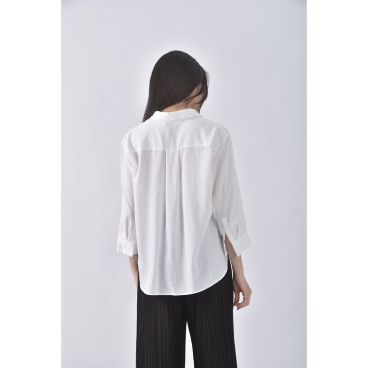 (S) uniqlo白色長袖上衣二手衣, , large