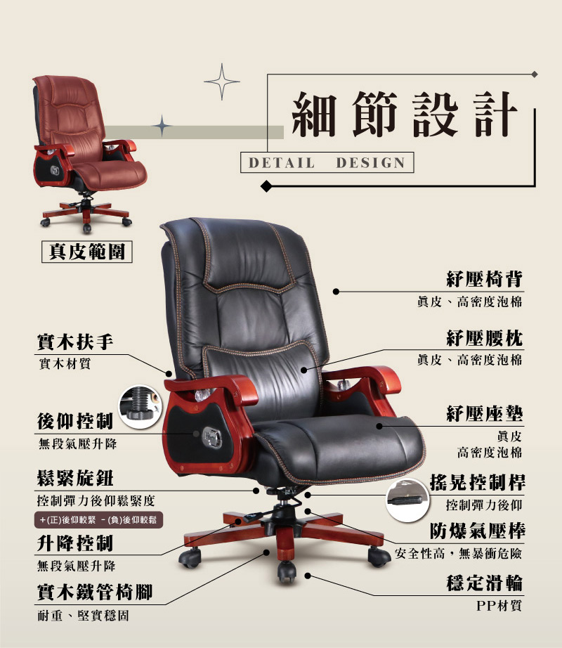 Luxury CEO Chair Executive Office Chair Computer Chair Desk Chair Home Chair Leather Chair Genuine Leather Chair, , large