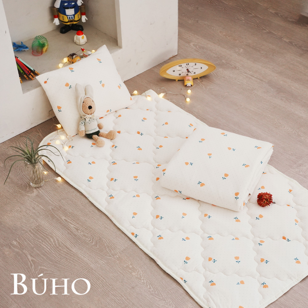 BUHO "Spring Warmth" Ice Yarn Cool Children's Sleeping Pad Three-piece Set (Quilted Sleeping Pad + Cool Quilt + Children's Pillow) SGS Non-toxic x Cool Dual Certification, , large