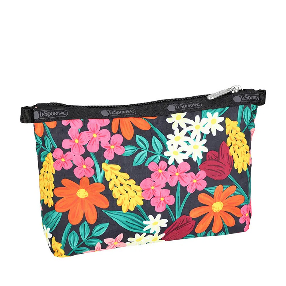 Lesportsac Cosmetic Clutch 雙層拉鍊化妝包/ 繽紛花園, , large