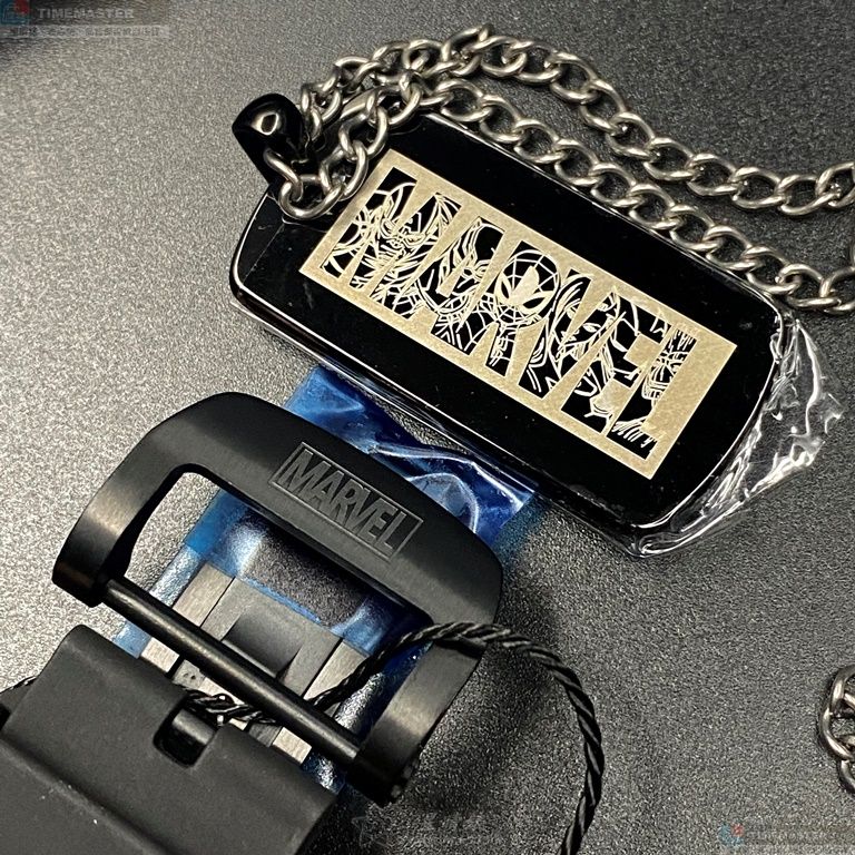 [星晴錶業]MARVEL手錶,44mm, 50mm,MARV002雙面機械鏤空錶面黑錶殼深黑色矽膠錶帶款, , large
