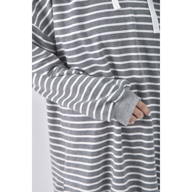 (F) dailo質感棉質純棉連帽灰色長袖上衣二手衣, , large