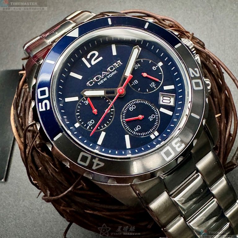 [星晴錶業]COACH手錶,44mm,CH00180寶藍色錶面銀錶殼銀色精鋼錶帶款, , large