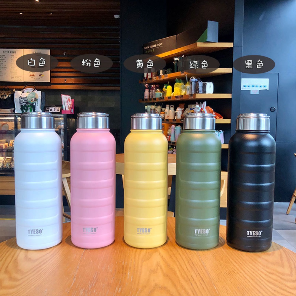 【H&R安室家】TYESO泰碩  304不鏽鋼毛毛蟲保溫瓶1000ml(H02), , large