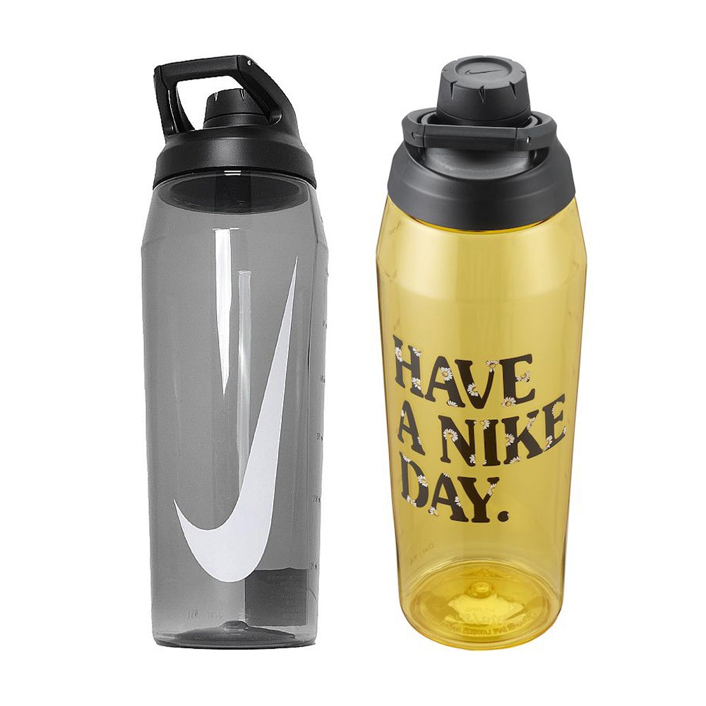 NIKE 大口徑水壺 32OZ/946ml 運動水瓶 隨身杯 健身 時尚 轉蓋 人體工學 可機洗 防漏 透明黑 透明黃, 透明黑, large