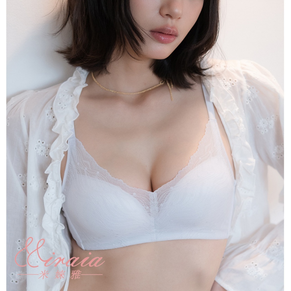 【Miraia米婡雅】波紋蕾絲無痕內衣(無鋼圈內衣、舒適內衣、24HR無感內衣), , large