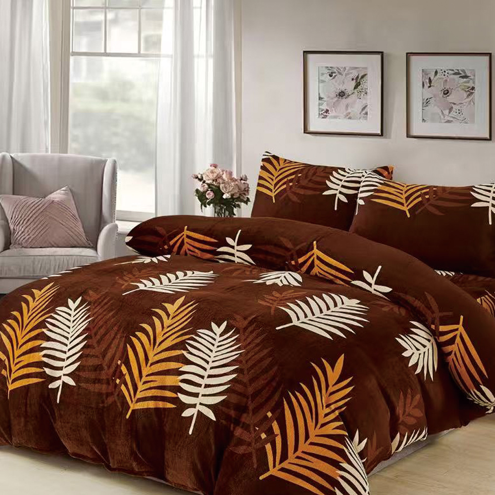 【Galatea葛拉蒂】法蘭絨冬季雙人特大床包四件組 落葉紛飛, , large