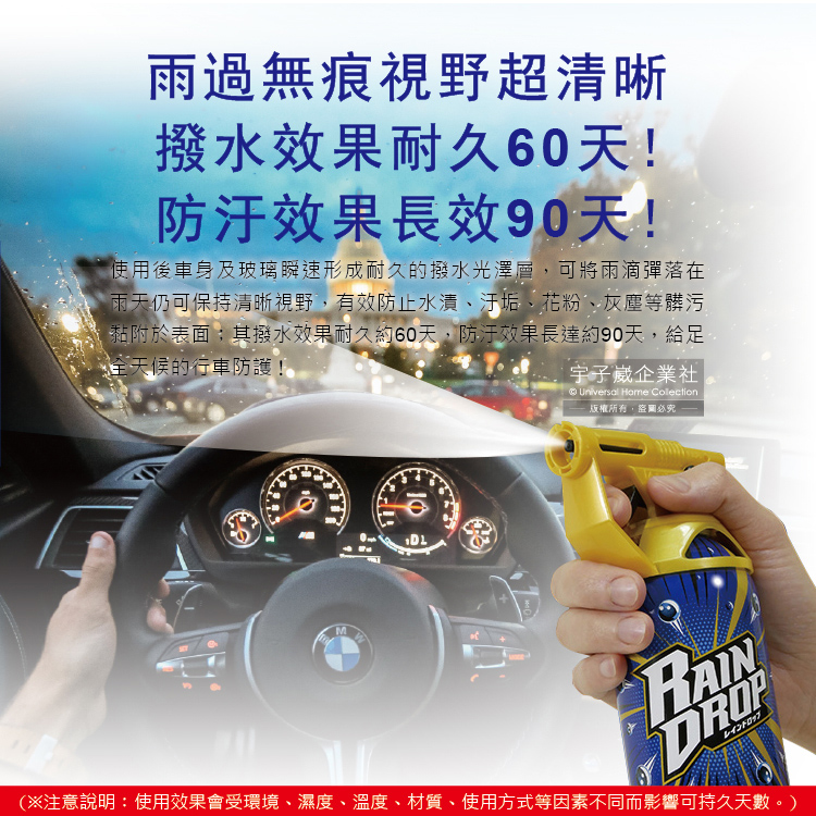 [日日好物]日本Soft99-Rain Drop撥水瞬速耐久90天長效防污車體玻璃鍍膜劑(W310)300ml/噴槍瓶(汽車美容,抗污垢易清潔,雨天視野清晰), , large
