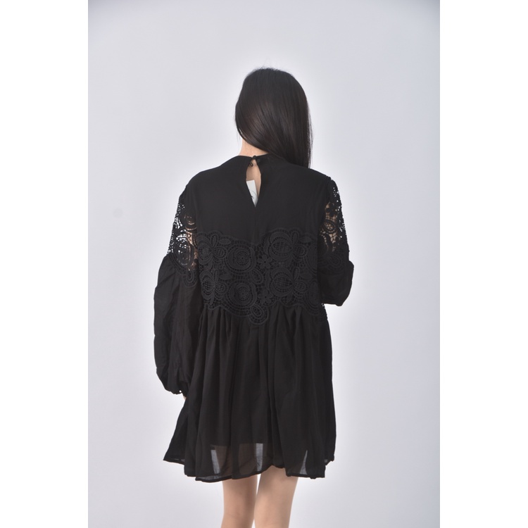 (S) sgree girl質感拼接黑色洋裝二手衣, , large