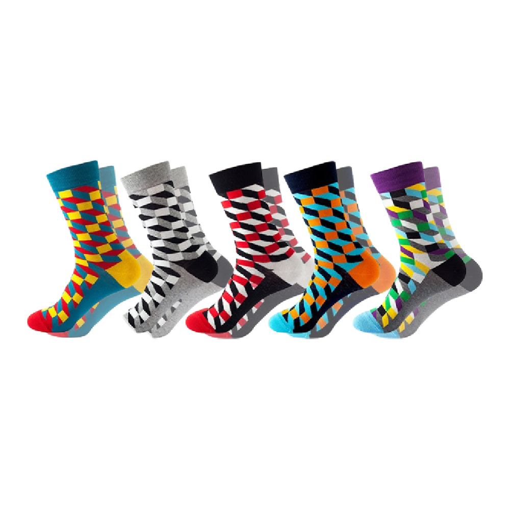 INS Couple Trendy Crew Socks - 5 Pairs, , large