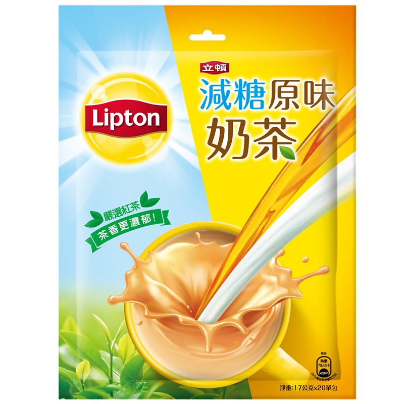 立頓減糖原味奶茶17g x20, , large