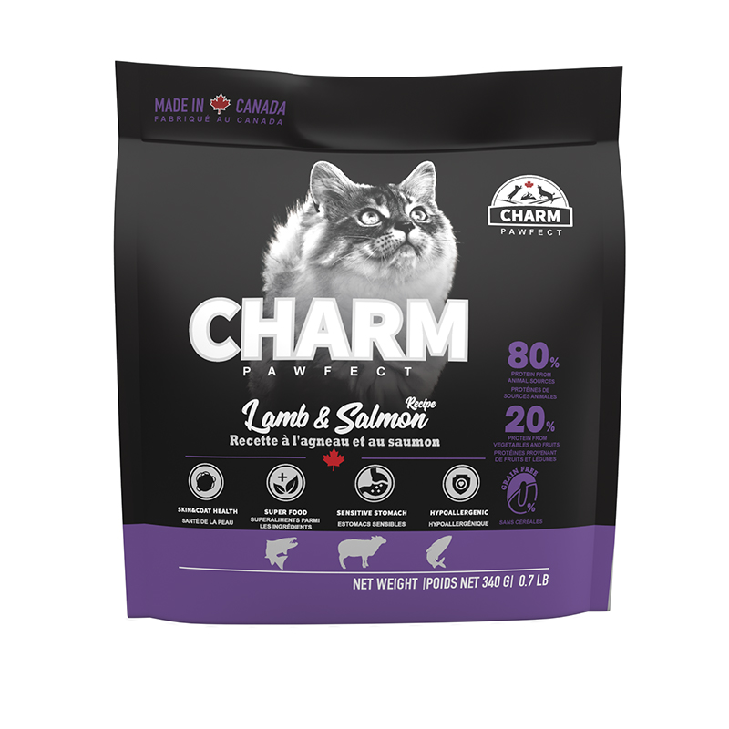 【CHARM 野性魅力】無穀貓飼料340g-羊肉鮭魚配方, , large